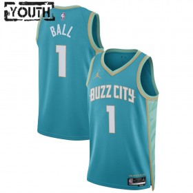 Canotte Bambino Charlotte Hornets LaMelo Ball Jordan 2023-24 City Edition Teal Swingman